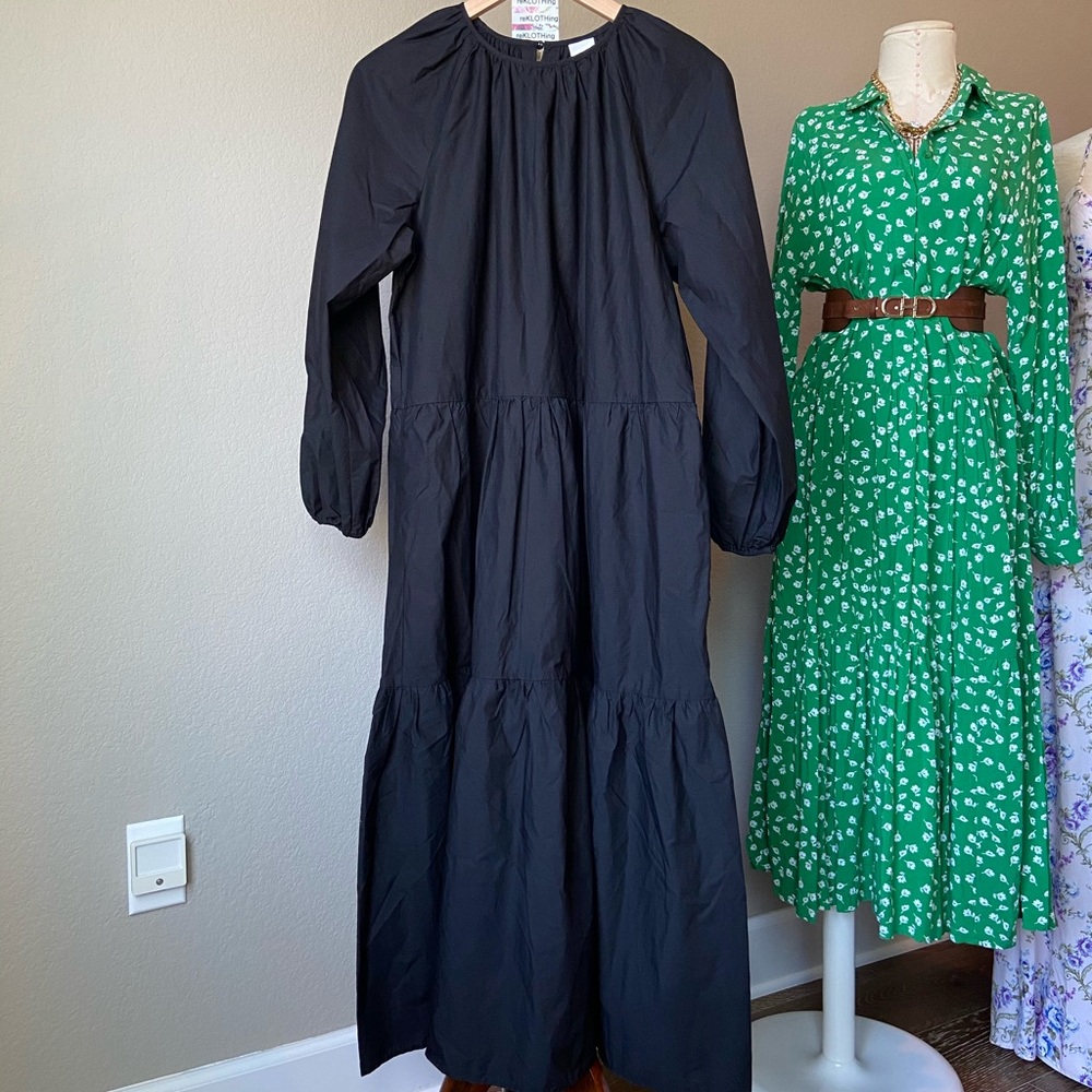 SOLD! Cotton Poplin Puff-Balloon Sleeved Dress - Picture 7 of 9
